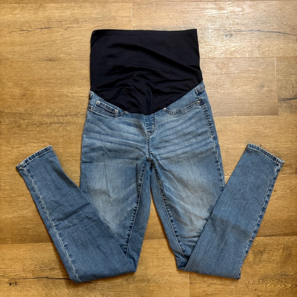 Signature by‎ Levi Strauss Womens Blue Maternity Ankle Skinny Jeans Size S